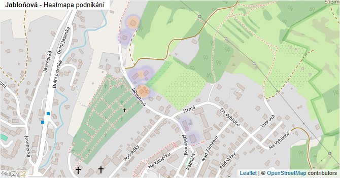 Jabloňová - mapa podnikání