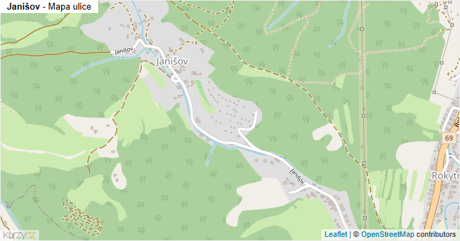 Janišov - mapa ulice