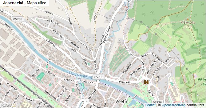 Jasenecká - mapa ulice