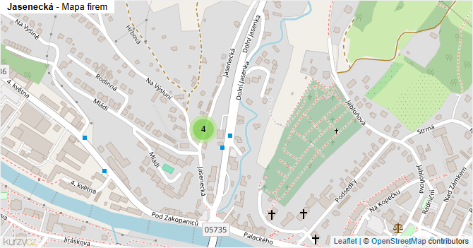 Jasenecká - mapa firem