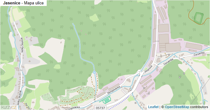 Jasenice - mapa ulice