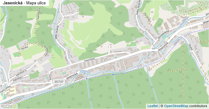 Jasenická - mapa ulice