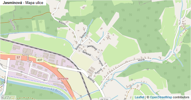 Jasmínová - mapa ulice
