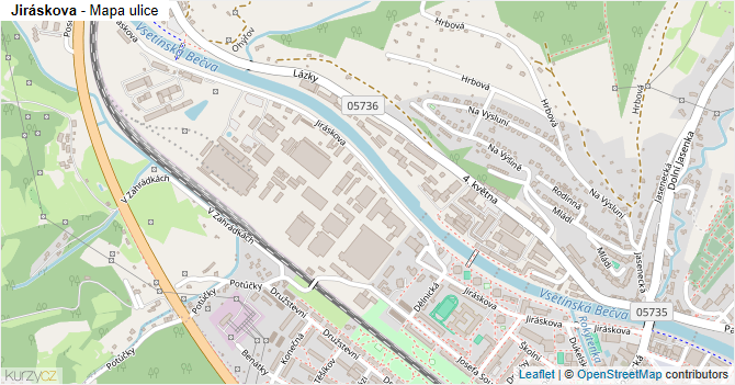 Jiráskova - mapa ulice