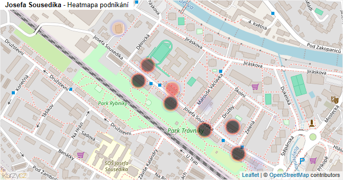 Josefa Sousedíka - mapa podnikání