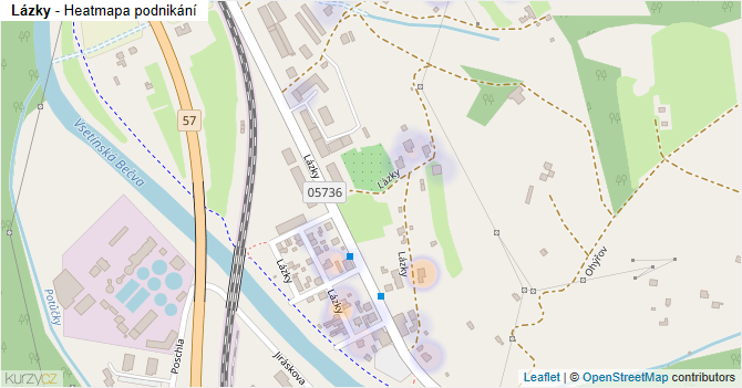 Lázky - mapa podnikání