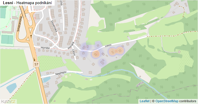 Lesní - mapa podnikání