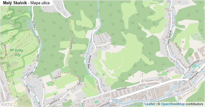 Malý Skalník - mapa ulice