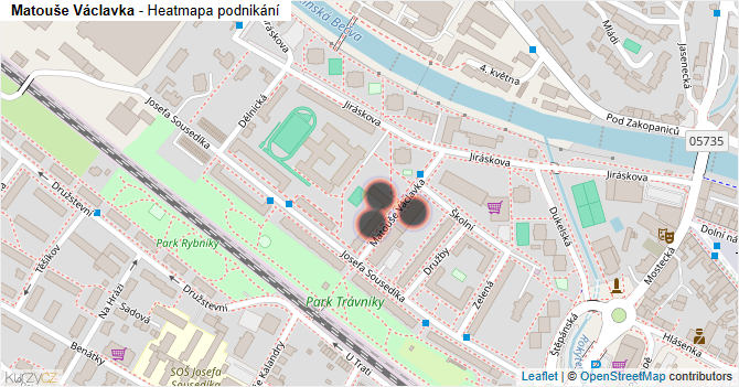 Matouše Václavka - mapa podnikání