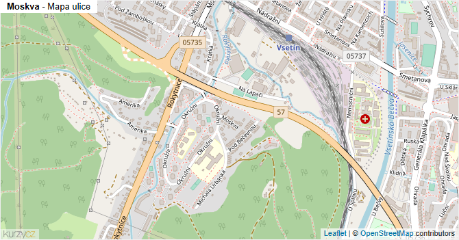 Moskva - mapa ulice