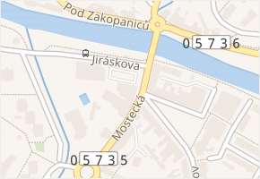 Mostecká v obci Vsetín - mapa ulice