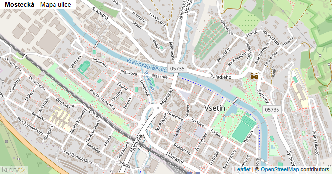 Mostecká - mapa ulice