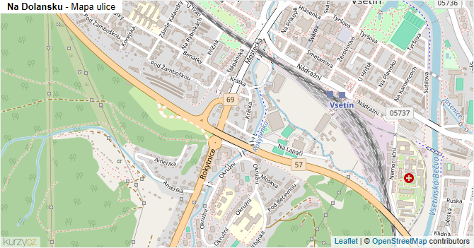 Na Dolansku - mapa ulice