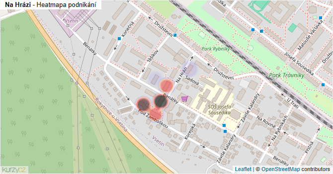 Na Hrázi - mapa podnikání