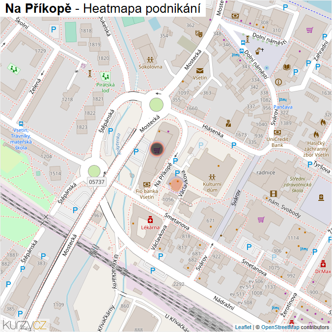 Mapa Na Příkopě - Firmy v ulici.