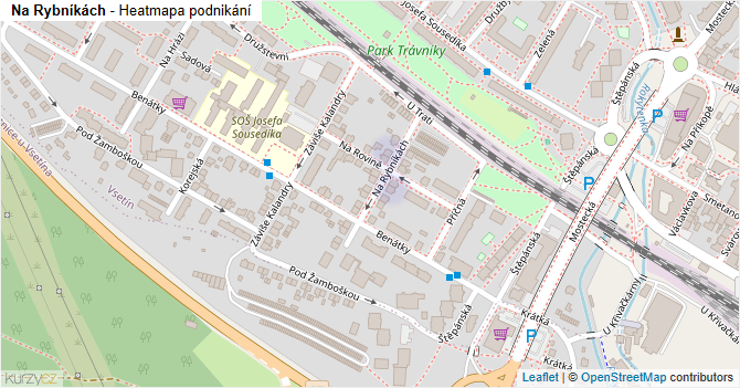 Na Rybníkách - mapa podnikání