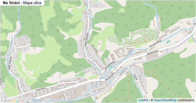 Na Stráni - mapa ulice