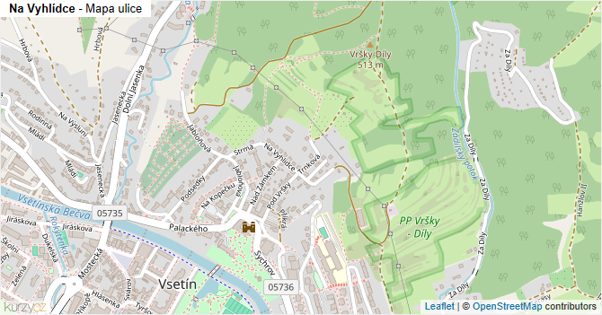Na Vyhlídce - mapa ulice