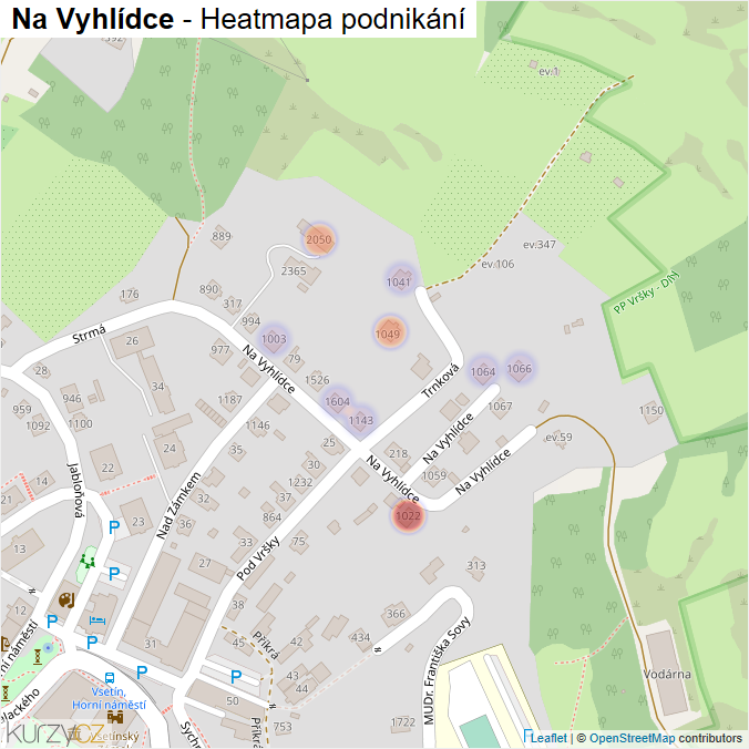 Mapa Na Vyhlídce - Firmy v ulici.