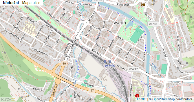 Nádražní - mapa ulice