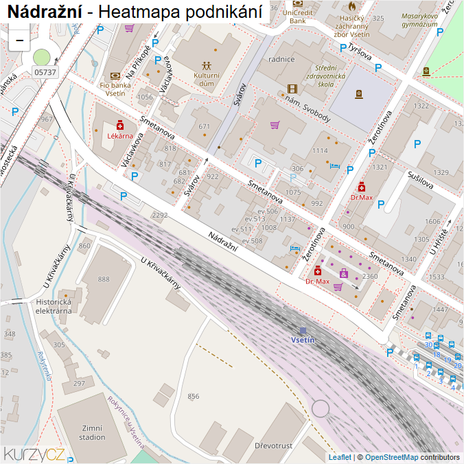 Mapa Nádražní - Firmy v ulici.