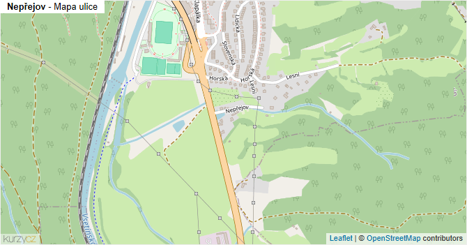 Nepřejov - mapa ulice