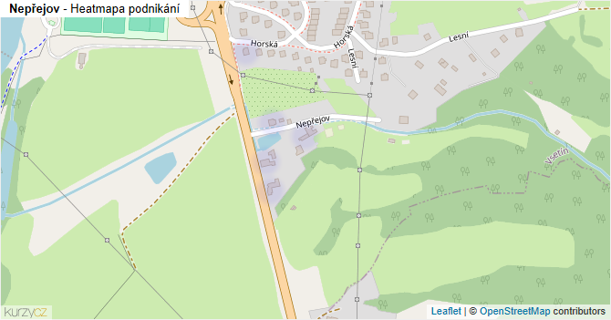 Nepřejov - mapa podnikání