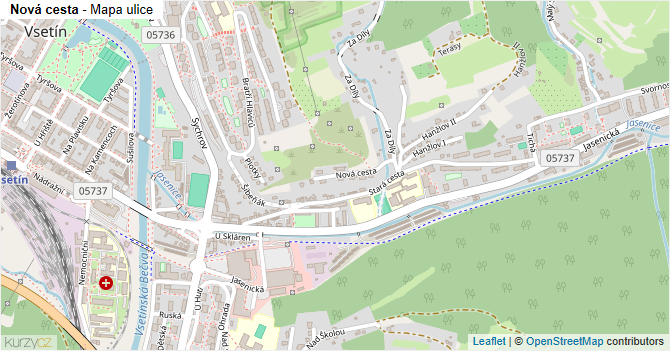 Nová cesta - mapa ulice