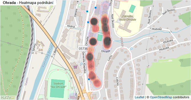 Ohrada - mapa podnikání