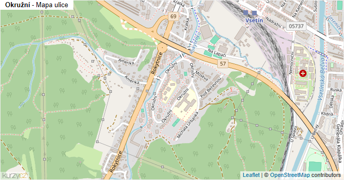 Okružní - mapa ulice
