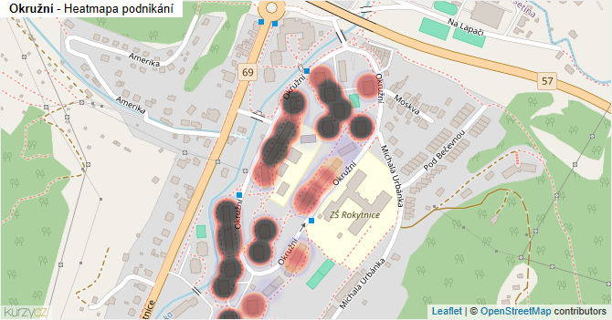 Okružní - mapa podnikání
