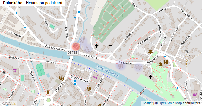 Palackého - mapa podnikání