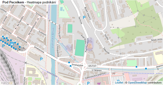 Pod Pecníkem - mapa podnikání