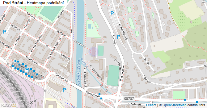 Pod Strání - mapa podnikání