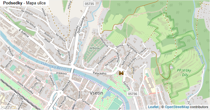 Podsedky - mapa ulice