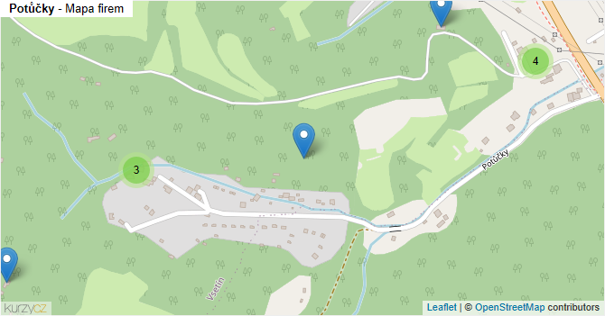 Potůčky - mapa firem