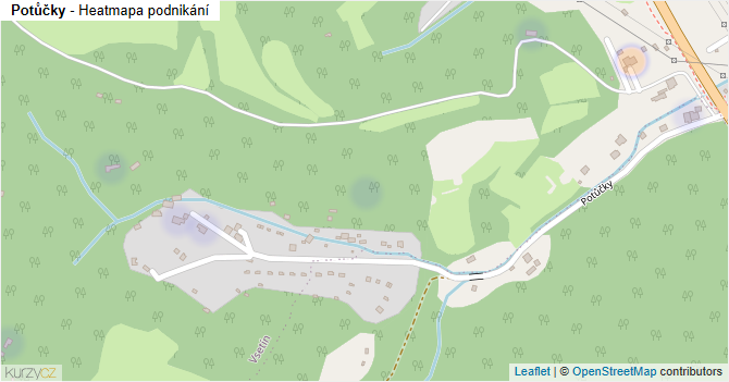 Potůčky - mapa podnikání