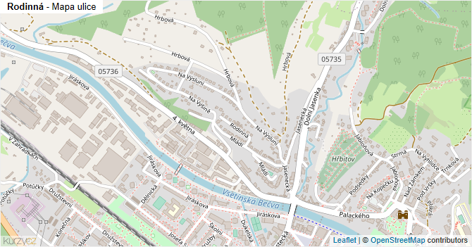 Rodinná - mapa ulice