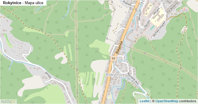 Rokytnice - mapa ulice