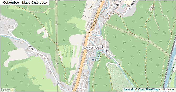 Rokytnice - mapa části obce