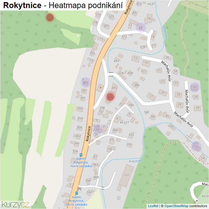 Mapa Rokytnice - Firmy v části obce.