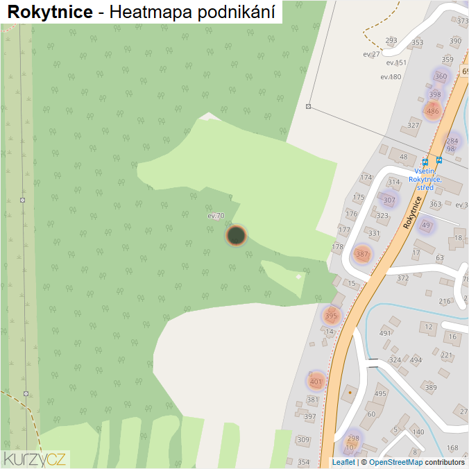 Mapa Rokytnice - Firmy v ulici.