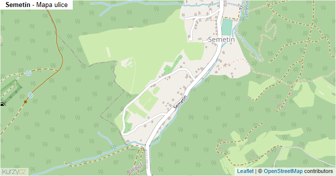 Semetín - mapa ulice