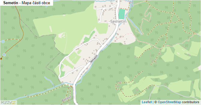 Semetín - mapa části obce