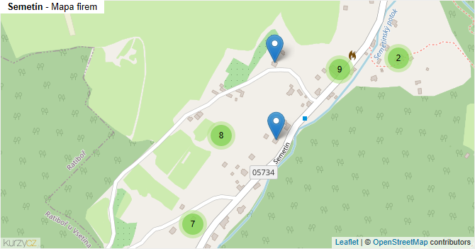 Semetín - mapa firem