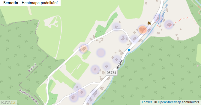 Semetín - mapa podnikání