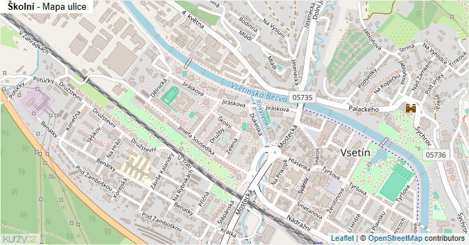 Školní - mapa ulice