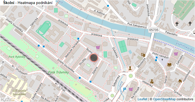 Školní - mapa podnikání