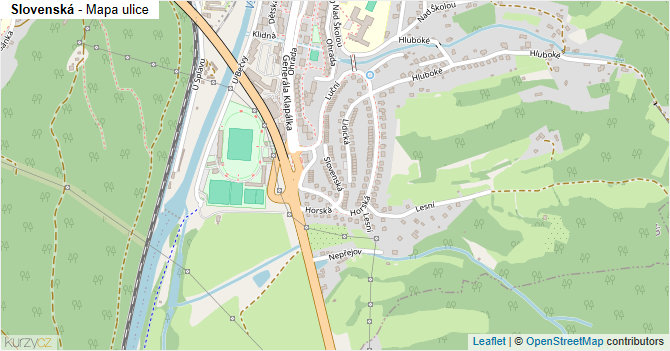 Slovenská - mapa ulice
