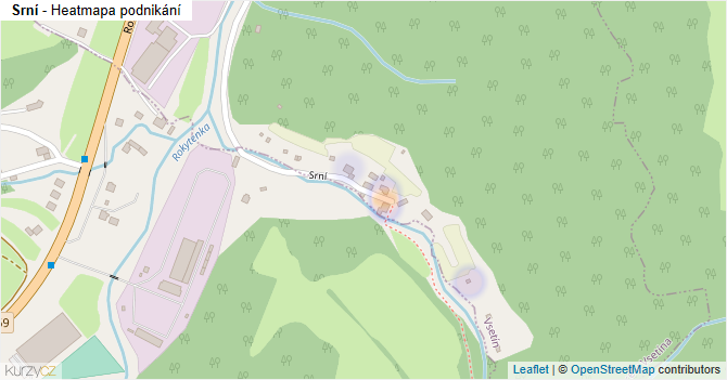 Srní - mapa podnikání